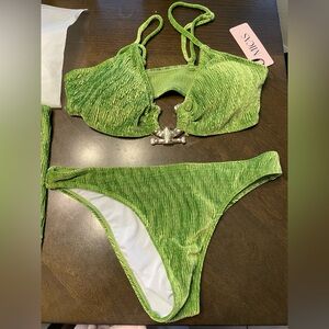 Micas 3 piece green swimsuit set
